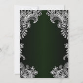 White Lace Green Engagement Party Kaart (Achterkant)