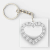White Lace Heart Sleutelhanger (Voorkant)