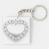 White Lace Heart  Sleutelhanger (Achterkant)