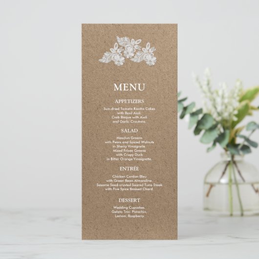 White Lace | Kaarten van het Kraft Paper Wedding M (Staand voorkant)