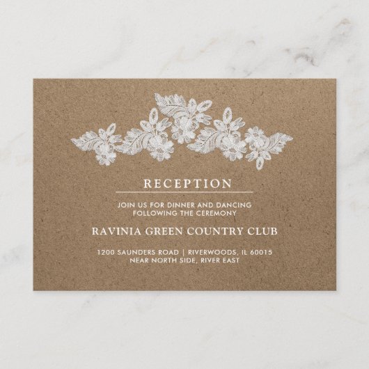 White Lace | Kaarten voor het ontvangen van Kraft  (Voorkant)