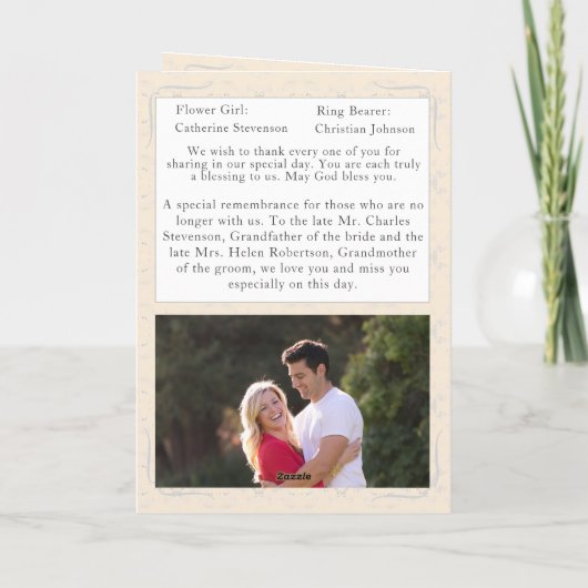  White Lace Katholiek huwelijksprogramma Programma (Achterkant)