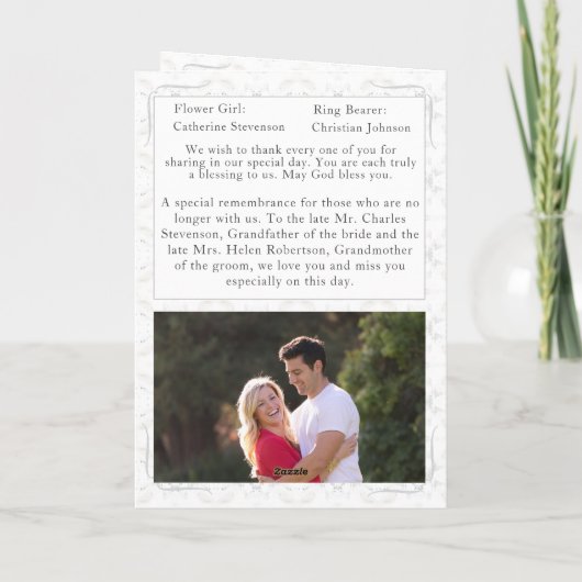  White Lace Katholiek huwelijksprogramma Programma (Achterkant)