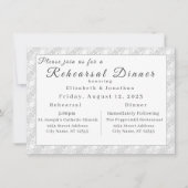 White Lace katholieke monogrammed Invitation Kaart (Voorkant)