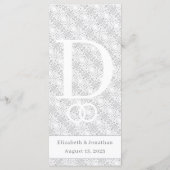 White Lace katholieke monogrammed Menu (Achterkant)