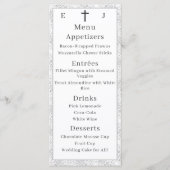 White Lace katholieke monogrammed Menu (Voorkant)