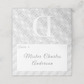 White Lace katholieke monogrammed Plaatskaartje (Buitenkant ongevouwen)