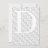 White Lace katholieke monogrammed-reactiekaart (Achterkant)
