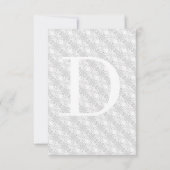 White Lace katholieke monogrammed-reactiekaart (Achterkant)