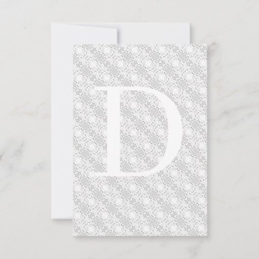 White Lace katholieke monogrammed-reactiekaart (Achterkant)