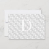 White Lace katholieke monogrammed-reactiekaart RSVP Kaartje (Achterkant)