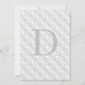 White Lace katholieke monogrammed Save The Date (Achterkant)