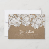 White Lace | Kraft Paper Weddenschap Bedankt kaart (Voorkant)