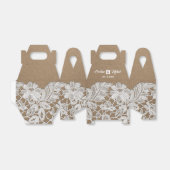 White Lace | Kraft Paper Wedding Favor Boxes Bedankdoosjes (Uitgevouwen)