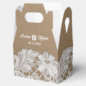 White Lace | Kraft Paper Wedding Favor Boxes Bedankdoosjes (Geopend)