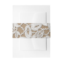 White Lace | Kraft Paper Wedding Uitnodigingen Wikkel