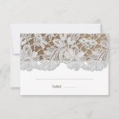 White Lace | Kraft Paper Wedtable Place Cards Kaart (Voorkant)