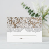 White Lace | Kraft Paper Wedtable Place Cards Kaart (Staand voorkant)