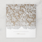 White Lace | Kraft Paper Wedtable Place Cards Plaatskaartje (Buitenkant ongevouwen)