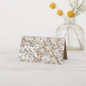 White Lace | Kraft Paper Wedtable Place Cards Plaatskaartje (Achterkant)