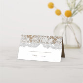 White Lace | Kraft Paper Wedtable Place Cards Plaatskaartje (Voorkant)