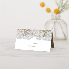 White Lace | Kraft Paper Wedtable Place Cards Plaatskaartje