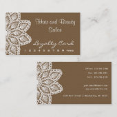 White Lace Loyalty Card-haar en schoonheidssalon (Voorkant / Achterkant)