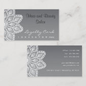 White Lace Loyalty Card — haar en schoonheidssalon (Voorkant / Achterkant)