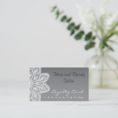 White Lace Loyalty Card — haar en schoonheidssalon (Staand voorkant)