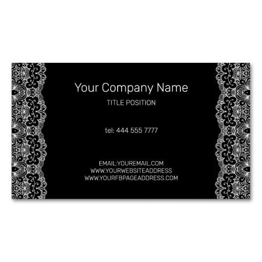 White Lace Magnetisch Visitekaartje (Voorkant)