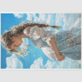 White Lace Maternity Vrijgezellenfeest Découpage Tissuepapier (Voorkant)