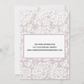 White Lace Mauve Dusty Roos Roze sparen de Datum Save The Date (Achterkant)