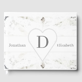 White Lace Monogrammed Guest Book Gastenboek