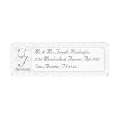White Lace Monogrammed Retouradres Etiket (Voorkant)