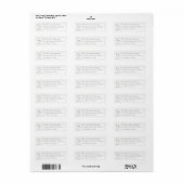 White Lace Monogrammed Retouradres Etiket (Full Sheet)