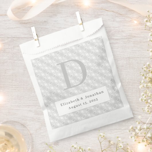 White Lace Monogrammed Wedding Bedankzakje (Geknipt)