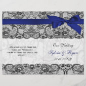 White lace, n blue ribbon book vouwprogramma Wedde (Voorkant)