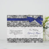 White lace, n blue ribbon book vouwprogramma Wedde (Staand voorkant)
