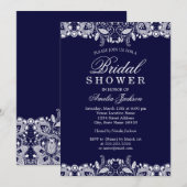  White Lace Navy Vrijgezellenfeest Kaart (Voorkant / Achterkant)