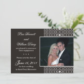 White Lace on Black - Save the Date nodigt uit tot Kaart (Staand voorkant)
