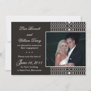 White Lace on Black - Save the Date nodigt uit tot Kaart