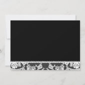 White Lace on Black Vrijgezellenfeest Party Kaart (Achterkant)