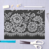 White Lace on Black - Weefselpapier Tissuepapier (Craft)