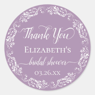 White Lace on Lavender Vrijgezellenfeest Bedankt Ronde Sticker