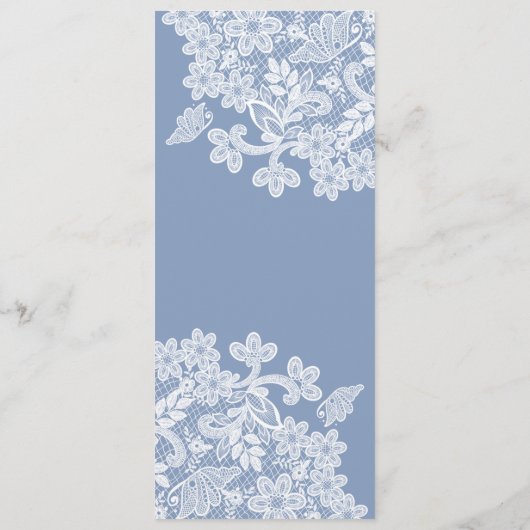 White Lace op Blue Classic Menu (Achterkant)