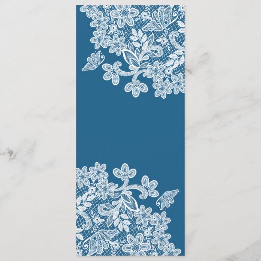 White Lace op Blue Classic Menu (Achterkant)