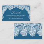 White Lace op Blue Wedding Details Website Informatiekaartje (Voorkant / Achterkant)