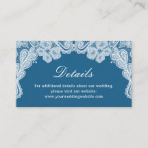 White Lace op Blue Wedding Details Website