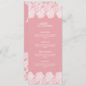 White Lace op Roze Classic Menu (Voorkant / Achterkant)