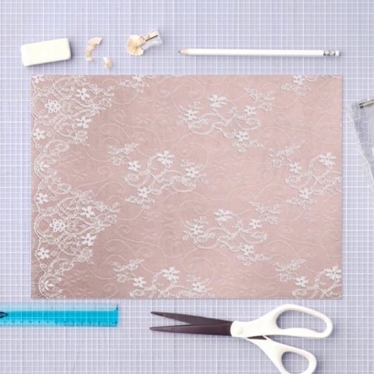 White Lace op roze papier (Craft)